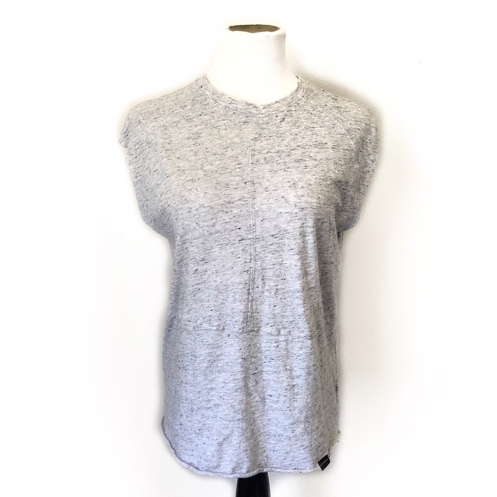 KORAL Split Back Keyhole Athleisure Raw Hem Gray Active Workout Top Size… - Picture 3 of 9